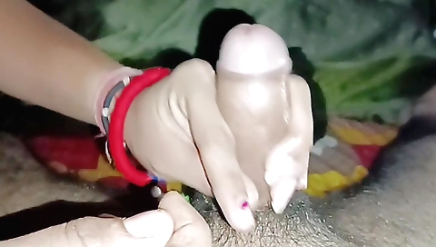 Busty babe gives a nice handjob and then gets fucked