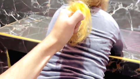 Indian blonde in red dress sucks a dick in the pov video