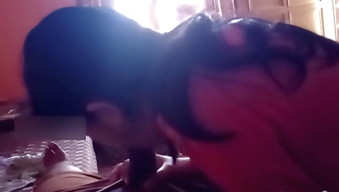 Indian brunette enjoying a great blowjob in office