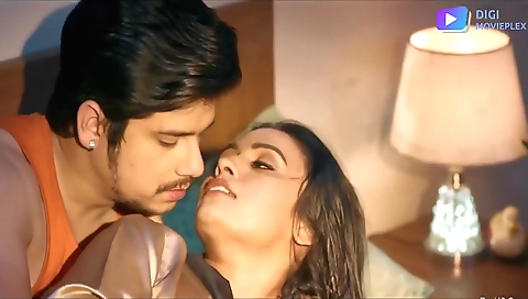 Romantic teen with a perfect body and a perfect face is in bed