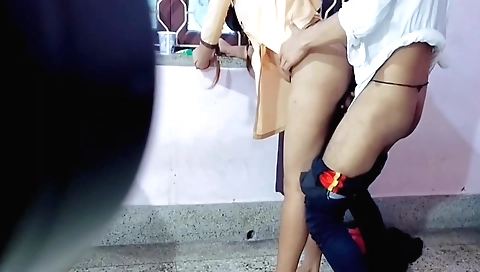 Brunette teen gets a blowjob from her horny friend