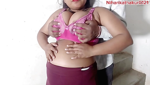 Busty indian slut gets her ass slapped on the table