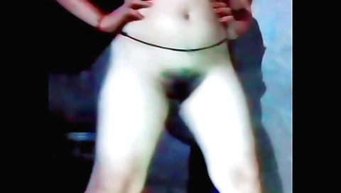 Hot brunette hairy woman naked in a tight black dress