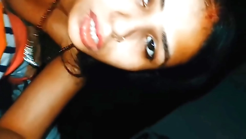 Hot amateur brunette with a sexy face in a hot film