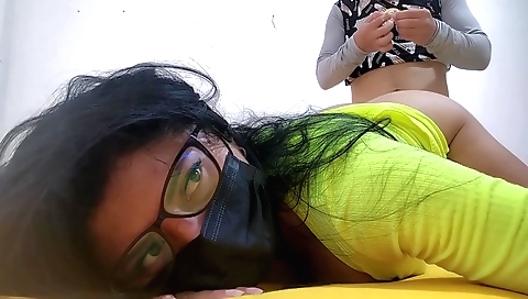 Amateur indian brunette 18+ with big tits fucked in the bedroom