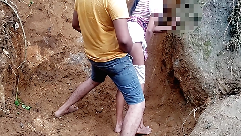 Brunette teen goes on an outdoor trip with her boyfriend