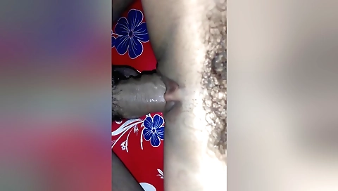 Indian girl in bikini with a hairy pussy is having sex