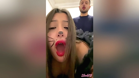 Hot amateur brunette webcam video with me and my sister