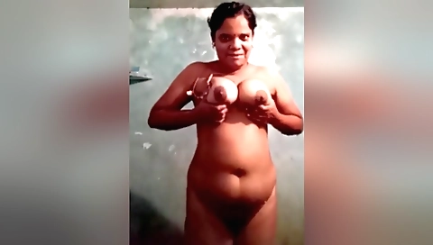 Indian girl with big tits gets naked for the first time