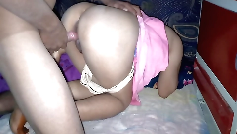 Hot brunette fucked by a stud in amateur webcam video