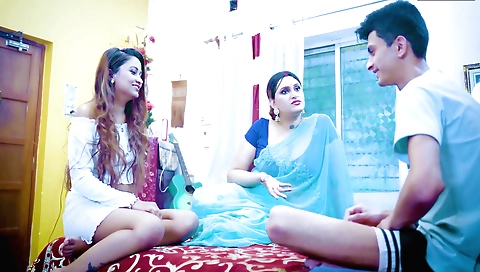 Steps mom teaches her stepson and daughter how to fuck