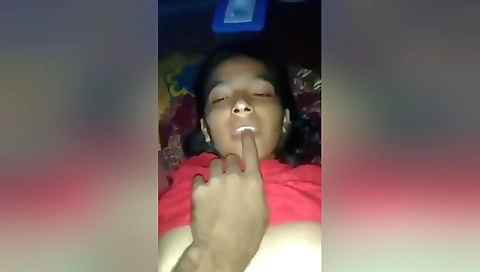 Indian woman enjoys her hairy pussy in amateur pov video