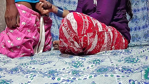 Indian girl is sucking and getting handjob after sex