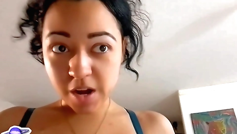 Hot brunette slut in a sexy solo video taking a big toy