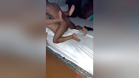 Amateur brunette milf sharing a creampie with a black buck