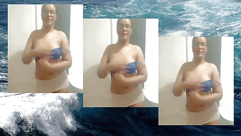 Solo video with a glowing blonde girl in a bedroom