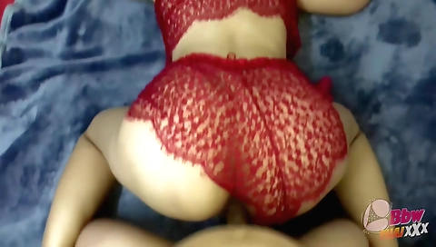 Indian milf in lingerie shows her big ass in real home