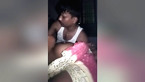 Amateur Indian woman on the bed with her legs spread