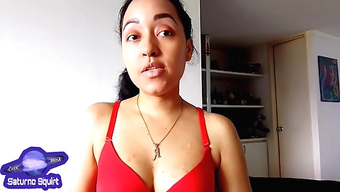 Indian girl with big tits rides a sex toy till her orgasm