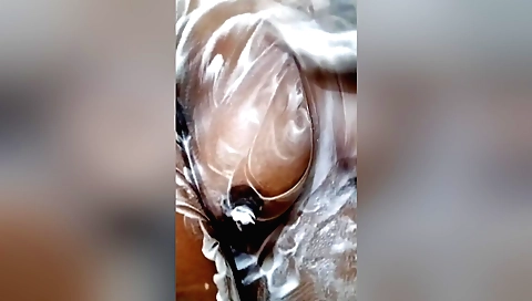 Indian bhabhi plays with her pussy and then she masturbates