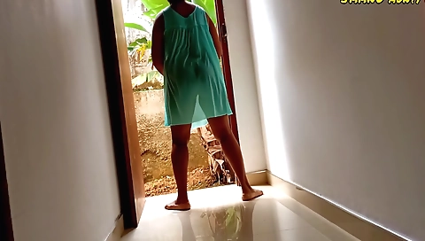 Indian hottie stretches her legs and body in shower