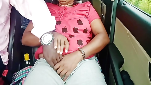 Indian brunette rides a man in her car 039 and gets fucked