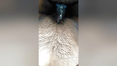 Indian hairy female getting cummed in the kitchen by her boyfriend