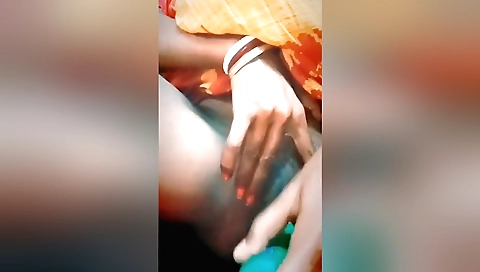 Horny amateur slut takes off her jeans and plays with pussy