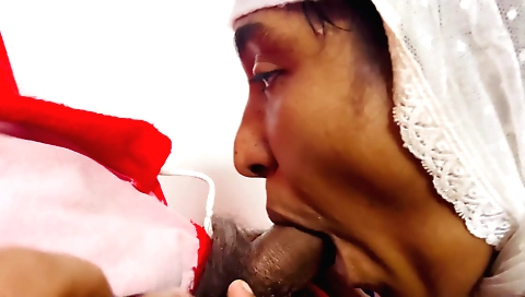 Indian beauty takes a deepthroat blowjob with her boyfriend