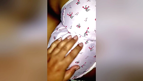 Indian girl wearing a panty rides on a large dildo