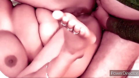 Indian milf 18+ fucks a guy on a big bed in a bedroom