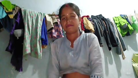 Indian brunette is happy to give a nice blowjob to husband