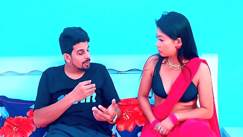 Indian slut with a lovely ass in her red dress is penetrated