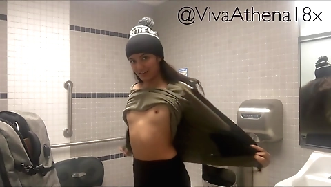 Insane Public Masturbation In Airport With Viva Athena
