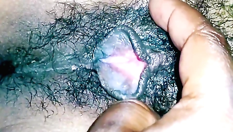 A hairy girl gets fucked by her lover in pov video