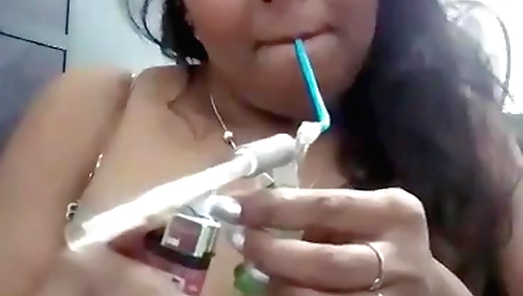 Bhabhi enjoys hookah with her naked body and a big boobies