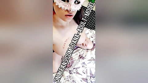 Amateur brunette with a big booty fucks a guy in a solo video