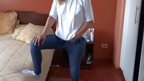 Indian girl touches her pussy and enjoys her stepson