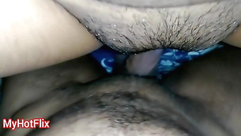 A brunette fucks a dude as he fucks her hairy pussy