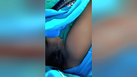 Horny brunette gets on her knees to show off her hairy pussy