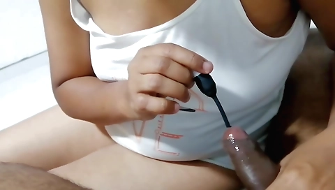 Wife gets fucked and her pussy licked by a huge vibrator