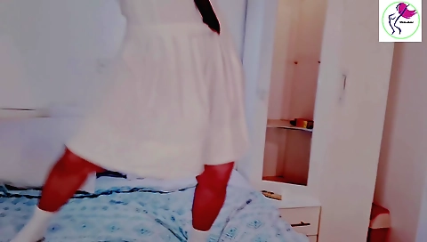 Asian girl 18+ in sexy dress gets fucked in her asshole