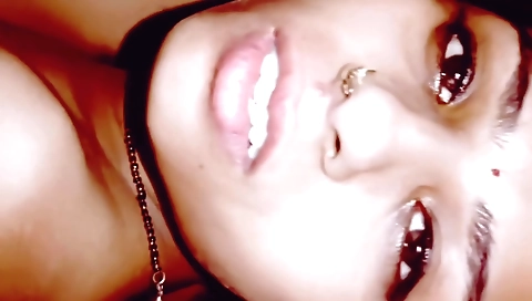 Cute brunette giving a nice blowjob to her stepbrother