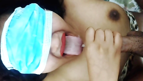 Indian brunette gets her facial done by her boyfriend
