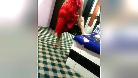 Brunette masturbation video with her hairy pussy and tits 049