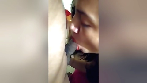 Indian brunette sucks and moans while I'm in front of the camera