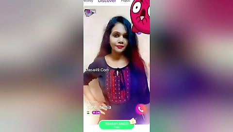 Hairy brunette shows off her shaved pussy and tits in solo